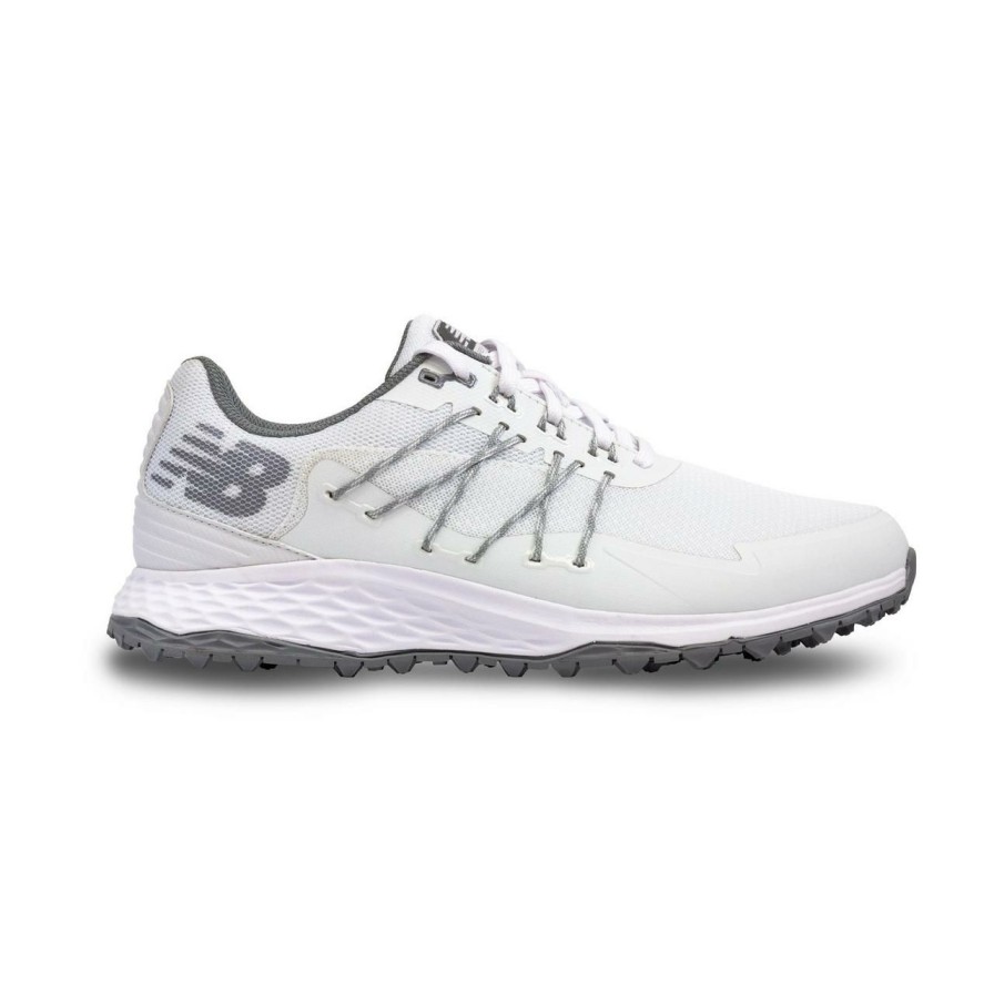 Shoes * | New Balance Men'S Fresh Foam Pace Spikeless Golf Shoe White/Grey