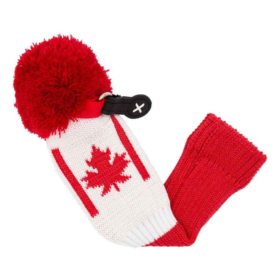 Accessories * | Ztech Canadian Knit Hybrid Headcover White/Red