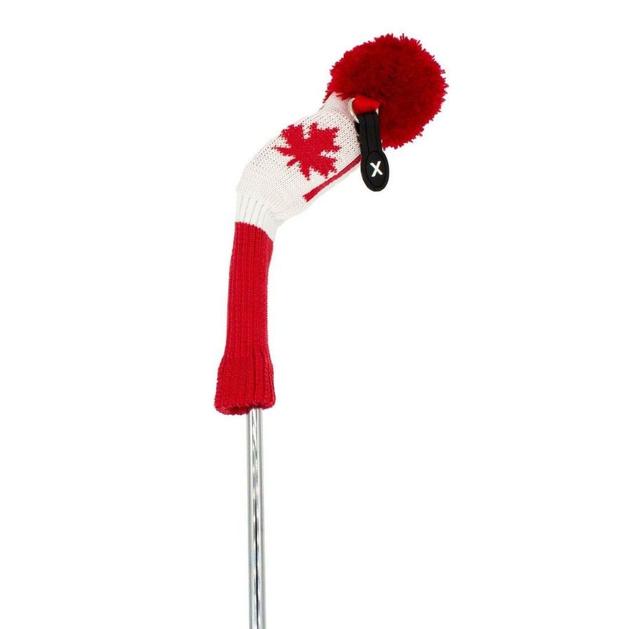 Accessories * | Ztech Canadian Knit Hybrid Headcover White/Red