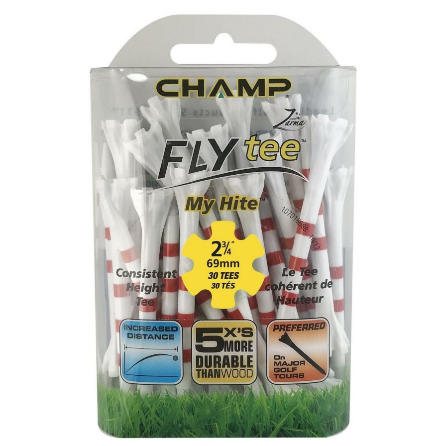 Accessories * | Champ Flytee My Hite 30 Pack 2-3/4 Inch Red/White