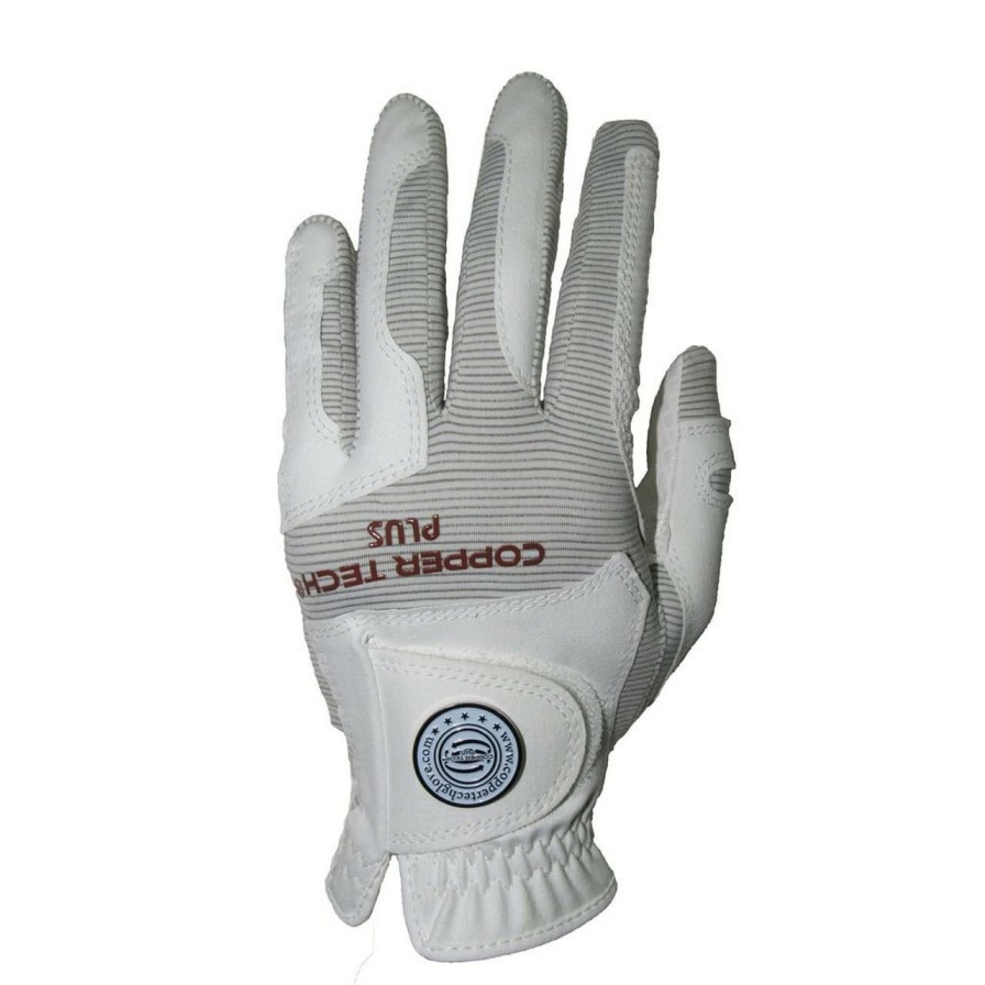 Accessories * | Copper Tech Men'S Copper Infused Glove White