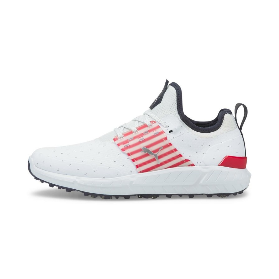 Shoes * | Puma Limited Edition Men'S Ignite Articulate Love Golf/H8 Spiked Golf Shoe- White/Red