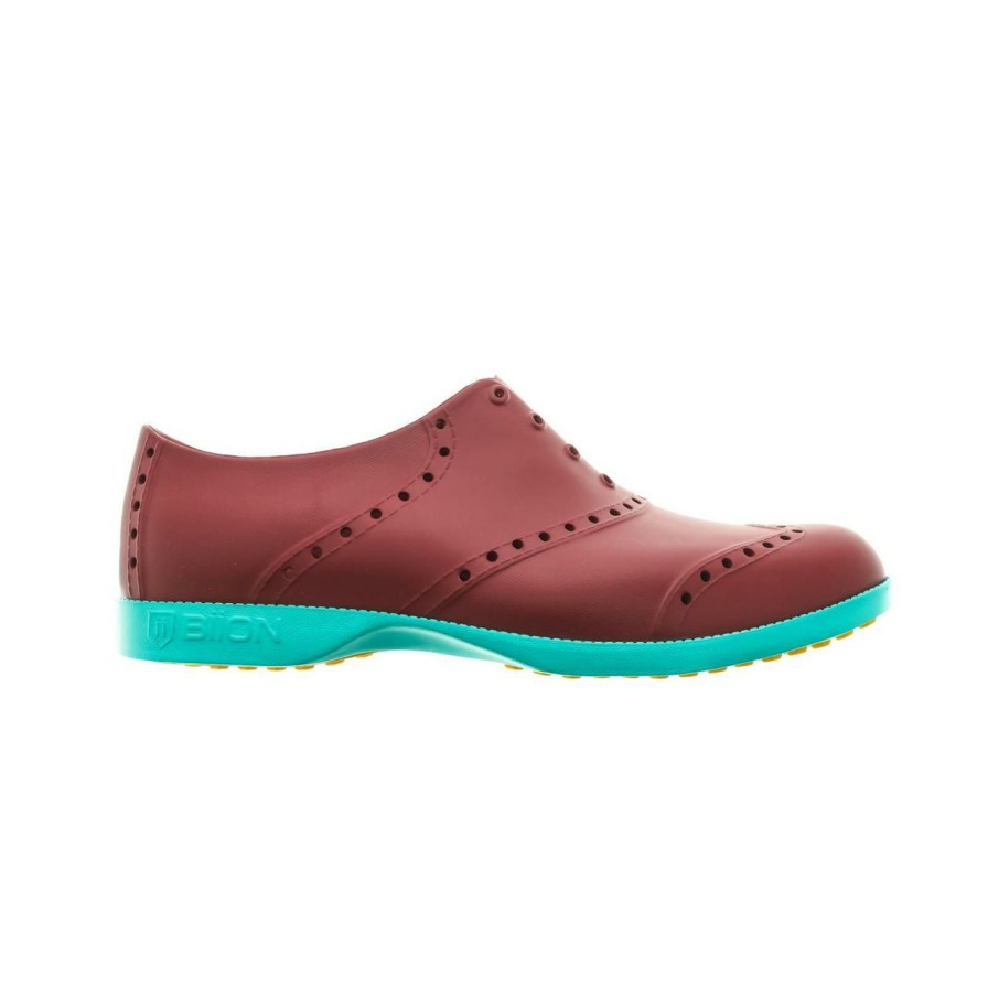 Shoes * | Biion Men'S Oxford Bright Spikeless Shoe Brick Red/Teal