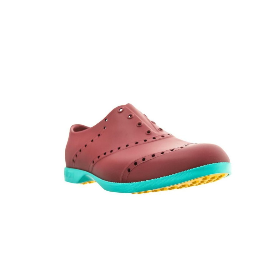 Shoes * | Biion Men'S Oxford Bright Spikeless Shoe Brick Red/Teal