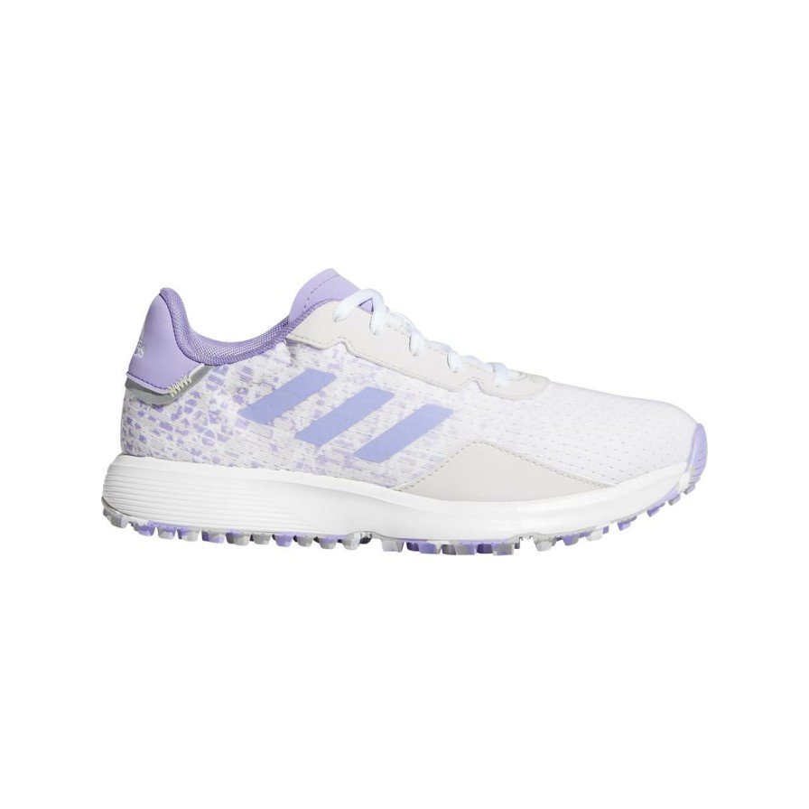 Shoes * | Adidas Junior S2G Spikeless Golf Shoe White/Purple