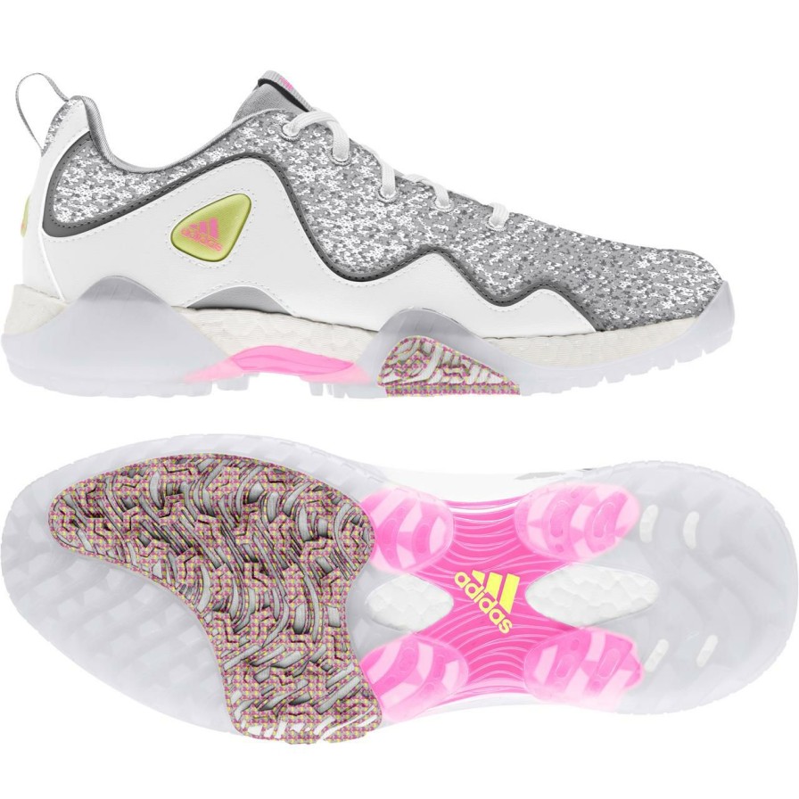 Shoes * | Adidas Women'S Codechaos 21 Spikeless Golf Shoe White/Pink/Grey