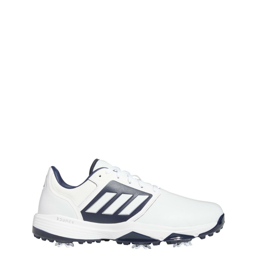 Shoes * | Adidas Men'S Bounce 3.0 Spiked Golf Shoe White/Navy