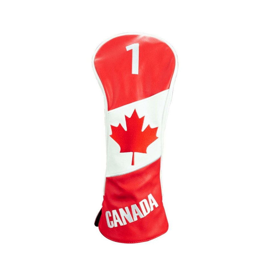 Accessories * | Cmcdesign Canada Flag Driver Headcover Red/White