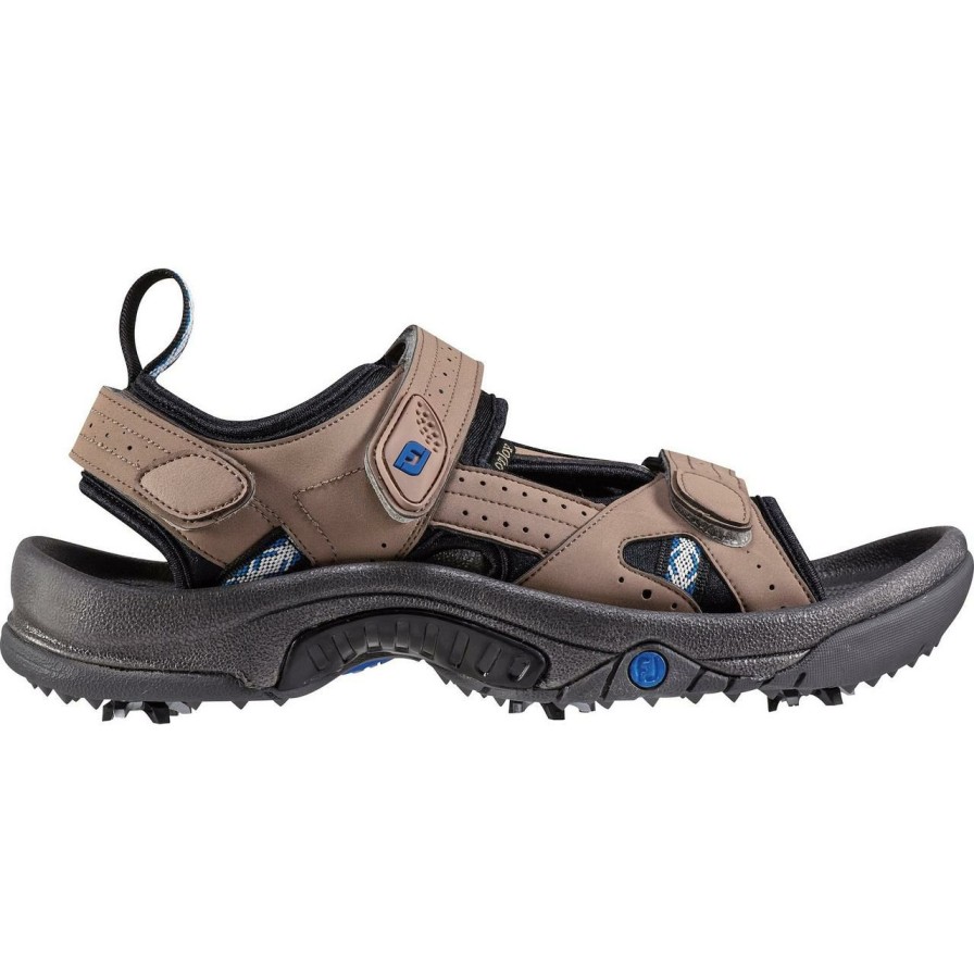 Shoes * | Footjoy Men'S Greenjoys Spiked Golf Sandal Dark Taupe