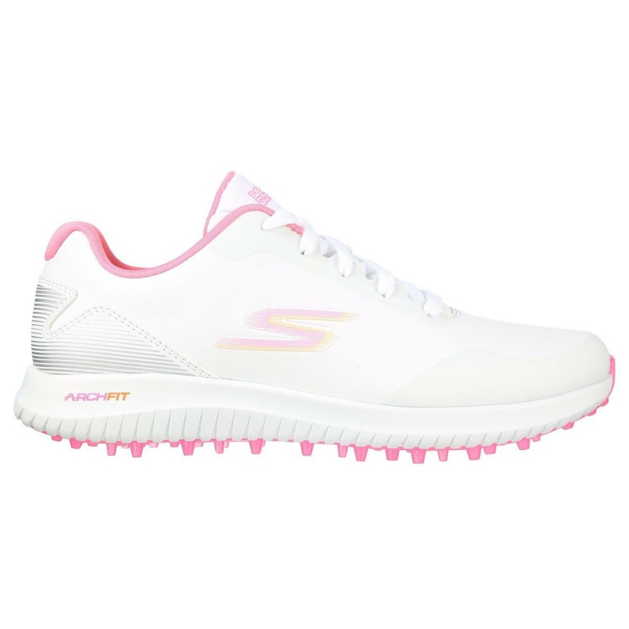 Shoes * | Skechers Women'S Go Golf Max 2 Spikeless Golf Shoe White/Pink