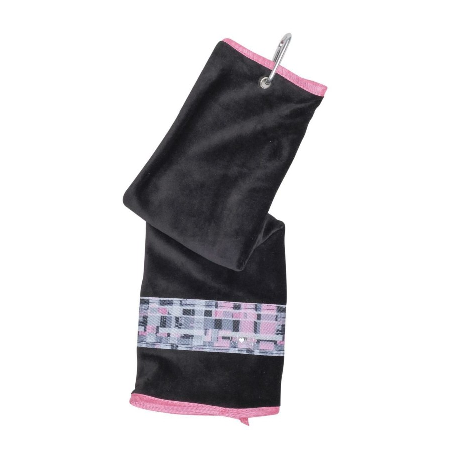 Accessories * | Glove It Pixel Plaid Sport Towel Black/Pink