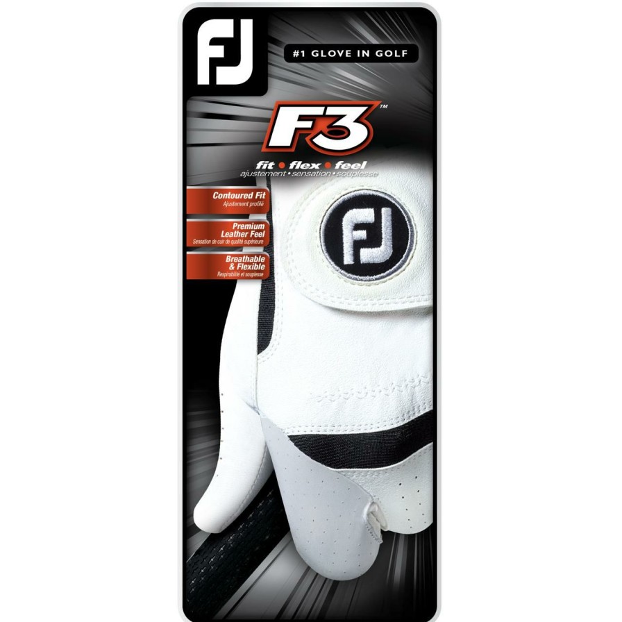 Accessories * | Footjoy F3 Mens Golf Glove Wht