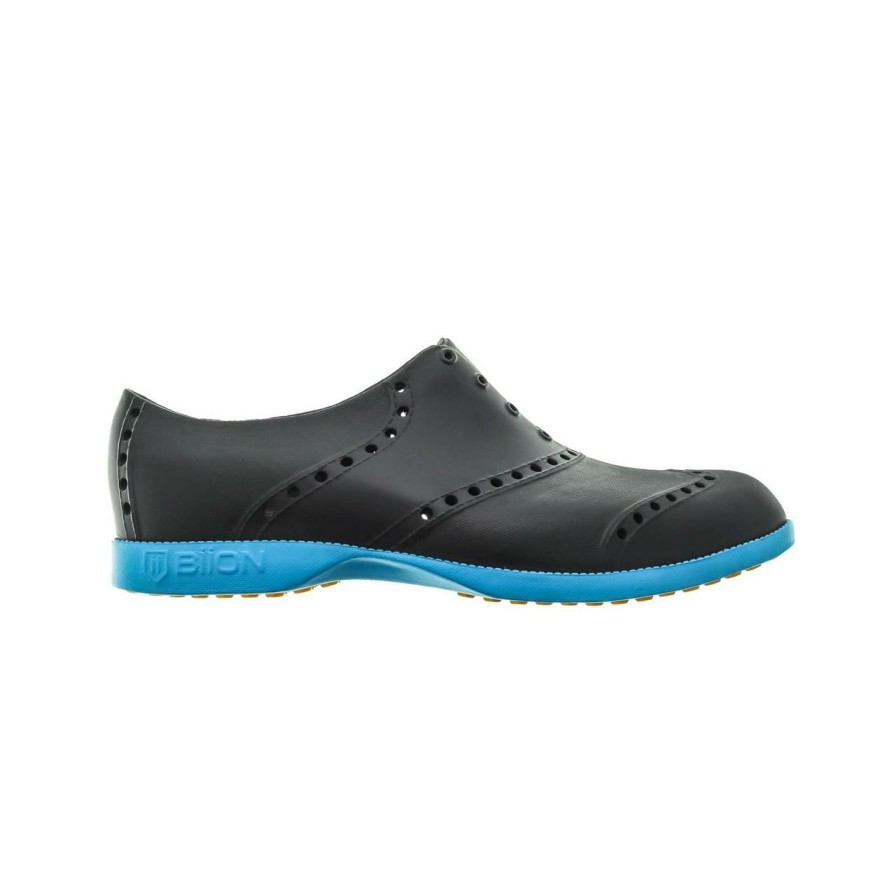 Shoes * | Biion Women'S Oxford Bright Spikeless Shoe Black/Neon Blue