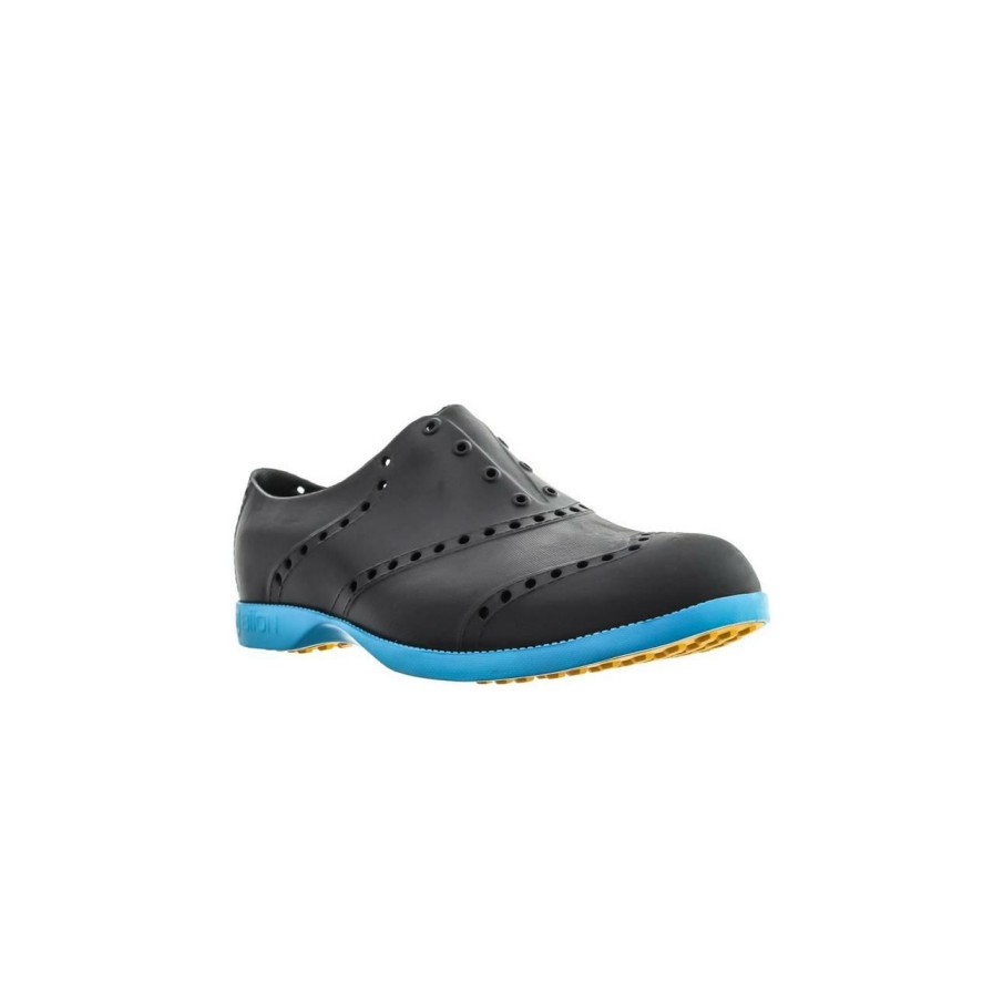 Shoes * | Biion Women'S Oxford Bright Spikeless Shoe Black/Neon Blue