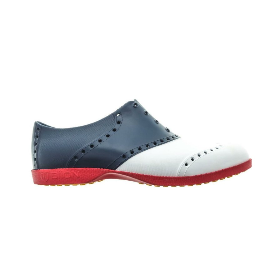 Shoes * | Biion Women'S Oxford Saddle Spikeless Shoe Red/White/Blue