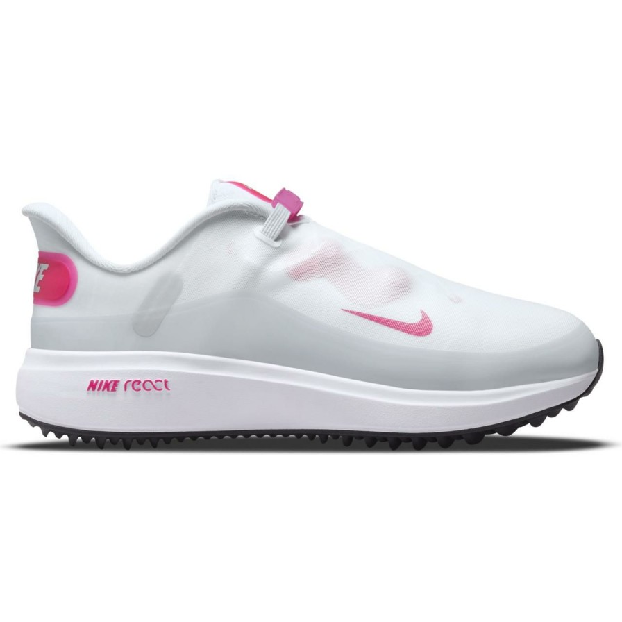 Shoes * | Nike Women'S React Ace Tour Spikeless Golf Shoe White/Pink