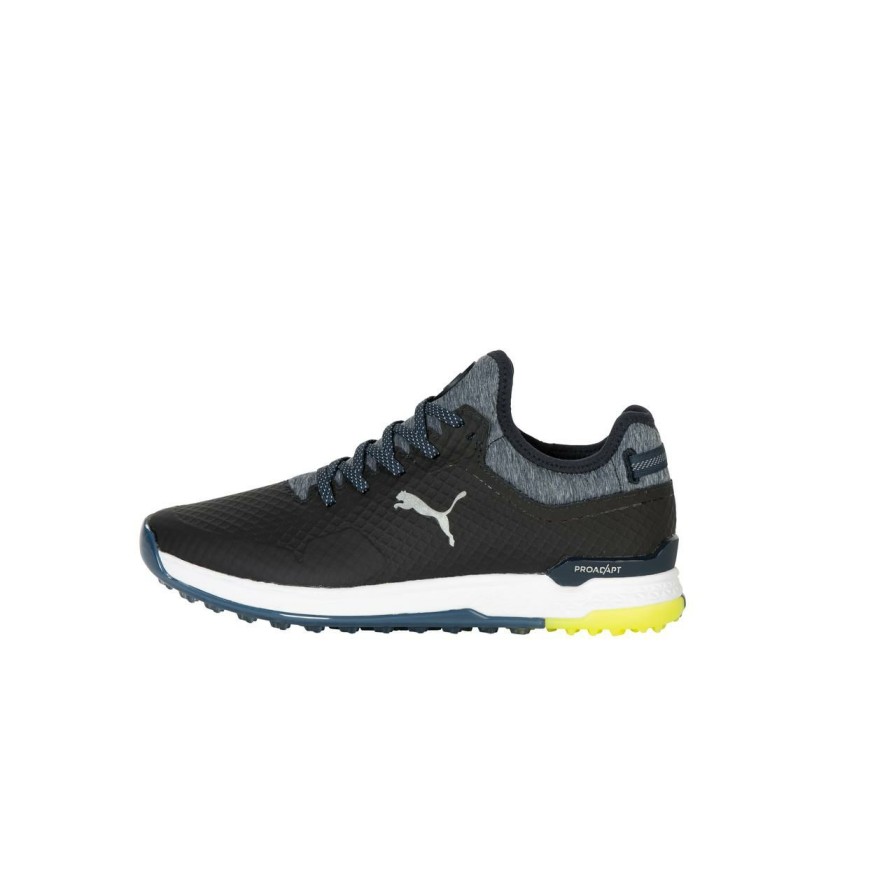 Shoes * | Puma Men'S Proadapt Alphacat Spikeless Golf Shoe- Black/Navy/Yellow