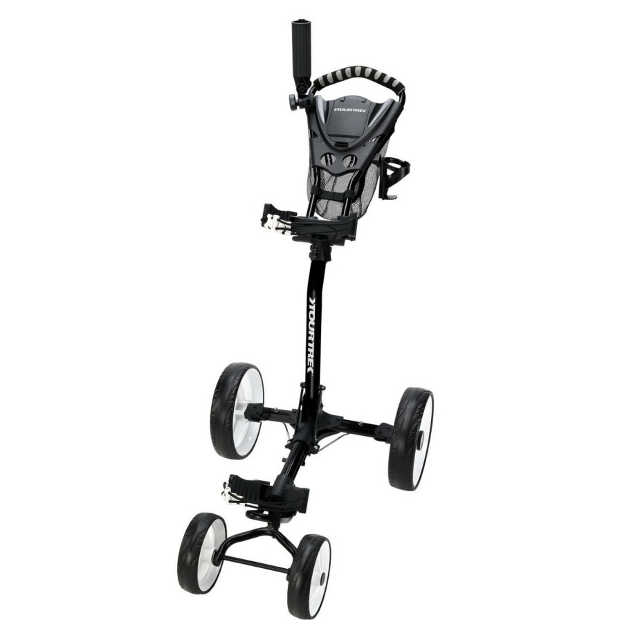 Bags & Carts * | Tour Trek 4 Wheel Push Cart Black