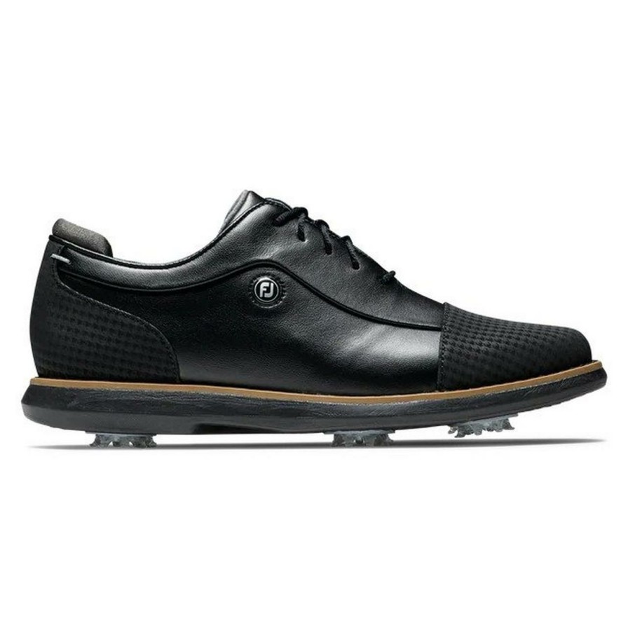 Shoes * | Footjoy Women'S Traditions Spiked Golf Shoe Black