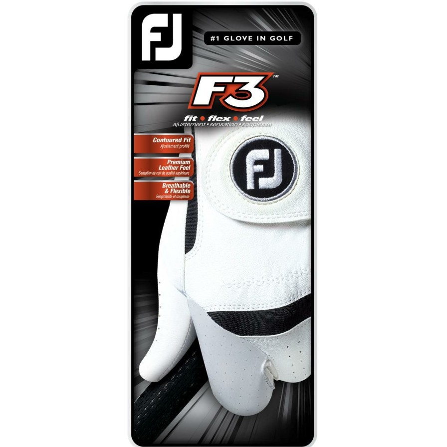 Accessories * | Footjoy F3 Cadet Mens Golf Glove Wht