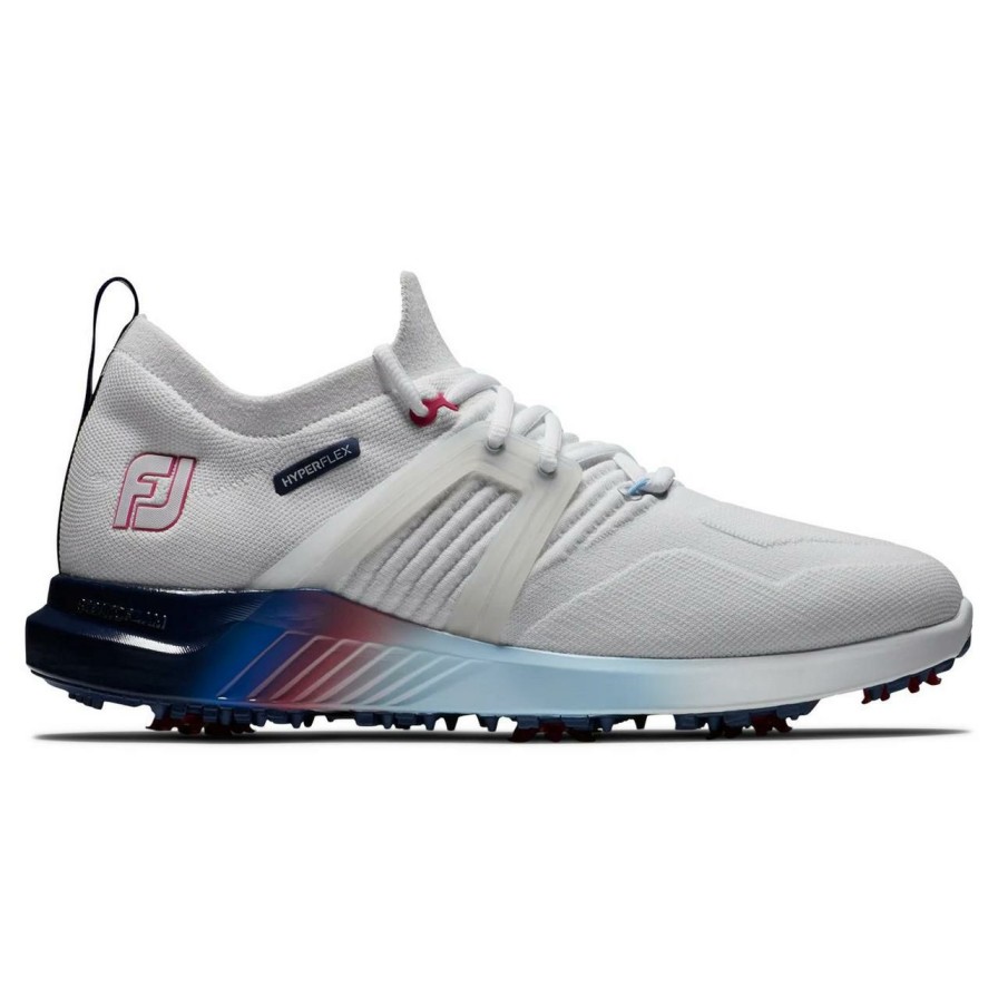 Shoes * | Footjoy Men'S Hyperflex Spiked Golf Shoe White/Blue/Purple