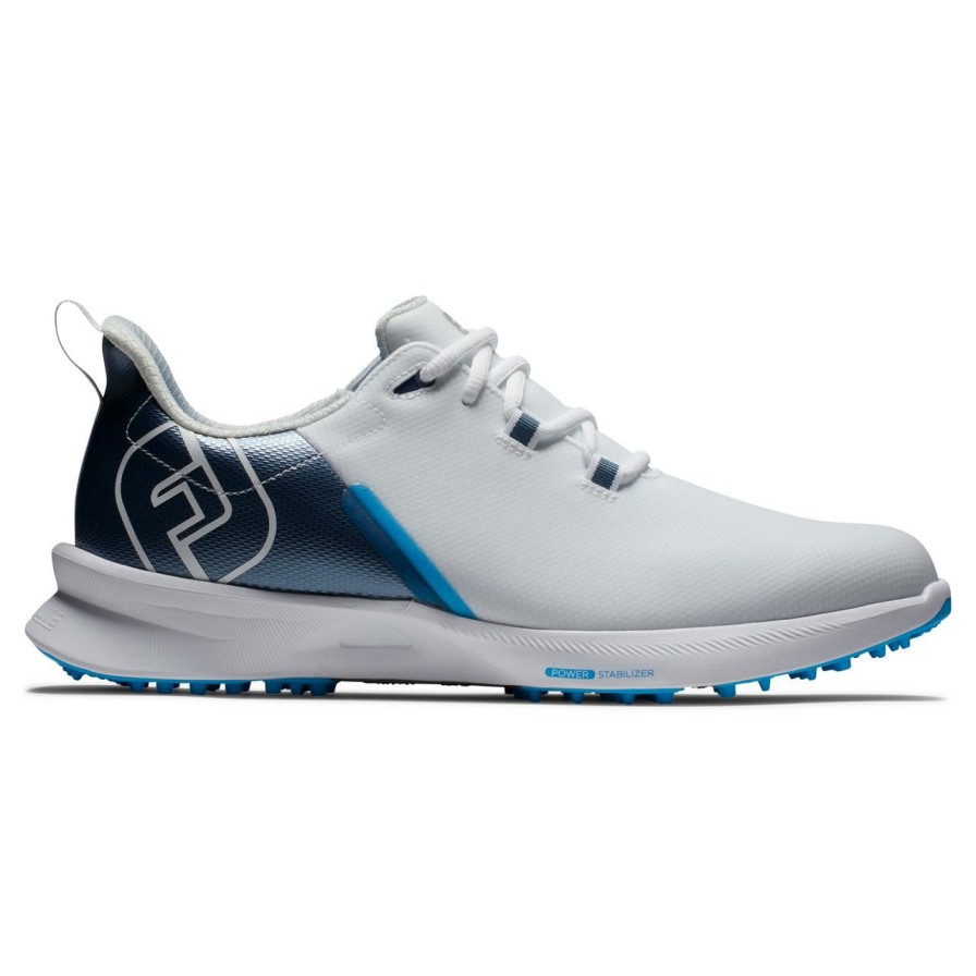 Shoes * | Footjoy Men'S Fuel Sport Spikeless Golf Shoe White/Navy