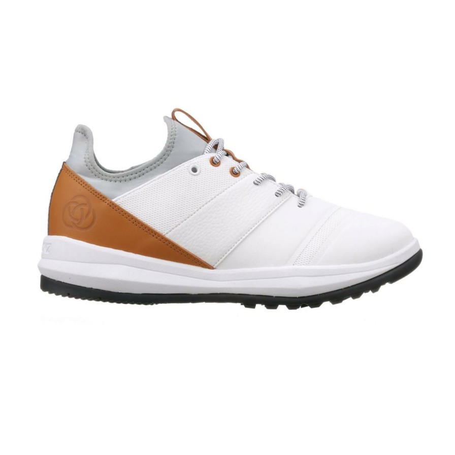 Shoes * | Athalonz Men'S Enve Spikeless Golf Shoe White/Tan