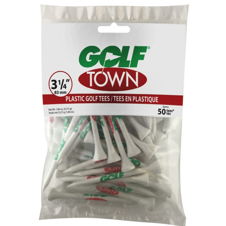 Accessories * | Pride Sports Golf Town Logo 3 1/4 Inch Plastic Tees (50 Count)