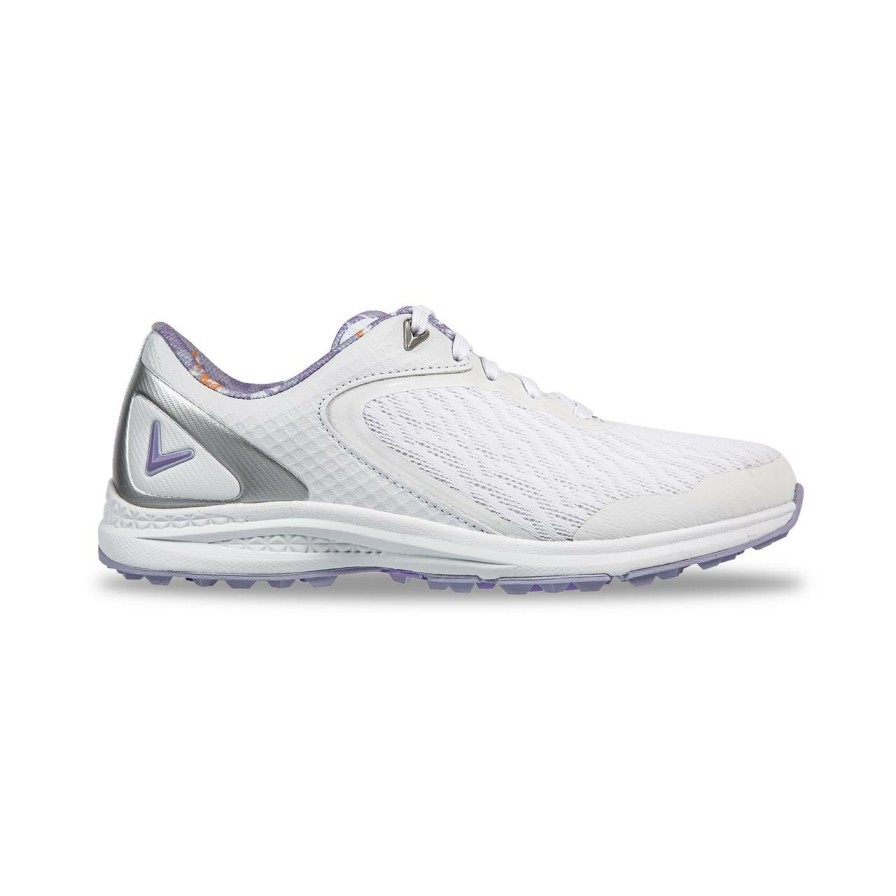 Shoes * | Callaway Women'S Coronado V2 Spikeless Golf Shoe White/Purple