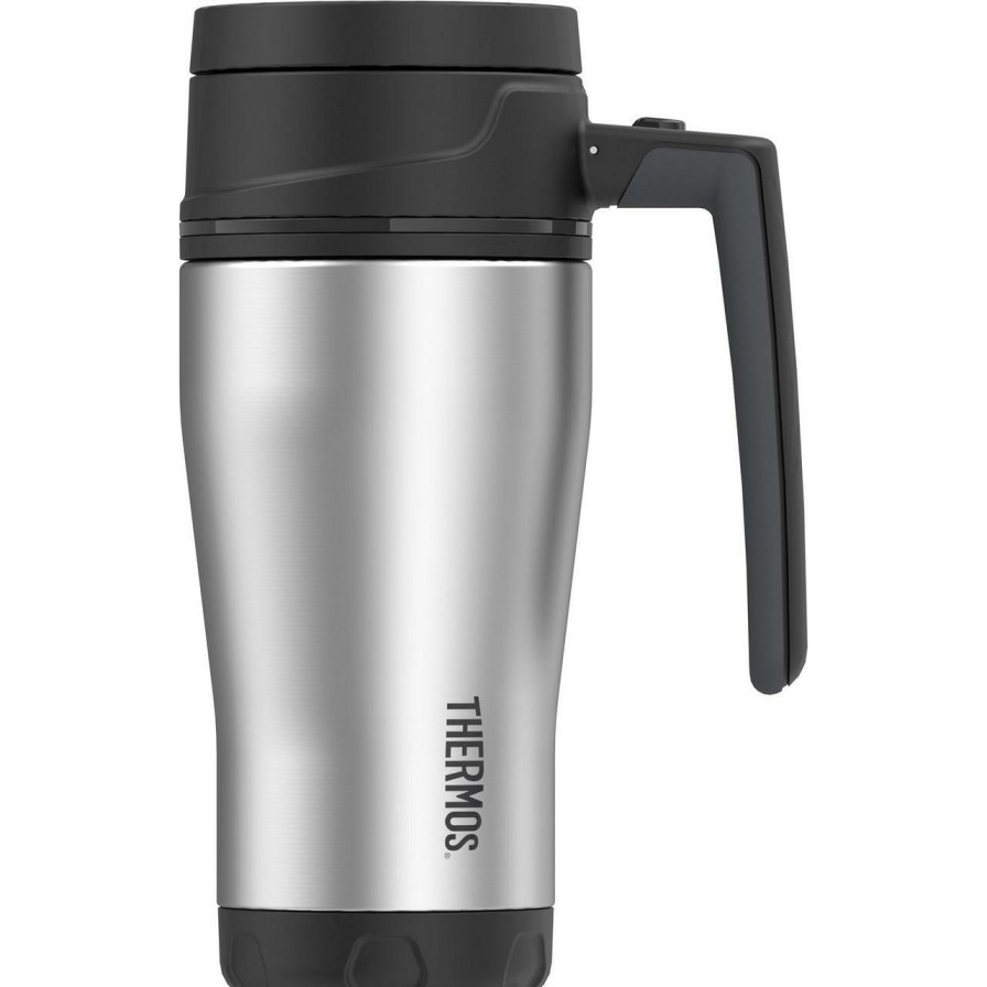 Accessories * | Thermos 16 Oz Stainless Steel Double Wall Travel Mug Black