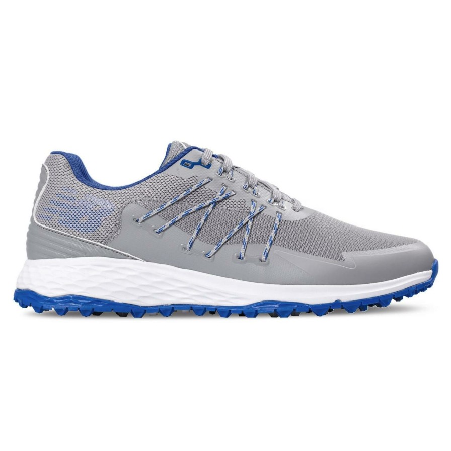 Shoes * | New Balance Men'S Fresh Foam Pace Spikeless Golf Shoe Grey/Blue