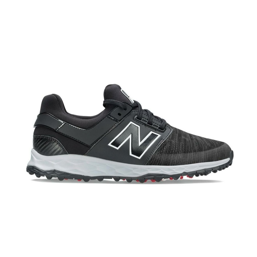 Shoes * | New Balance Men'S Fresh Foam Links Spikeless Golf Shoe Black/Red