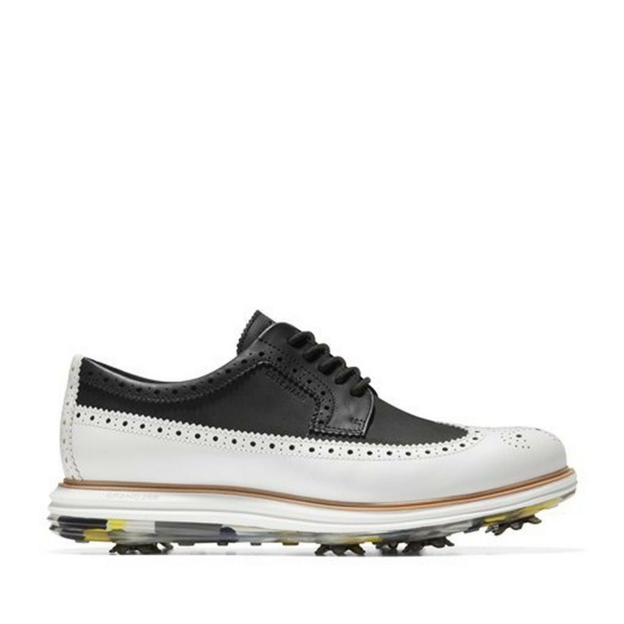 Shoes * | Cole Haan Men'S Original Grand Tour Spiked Golf Shoe Black/White