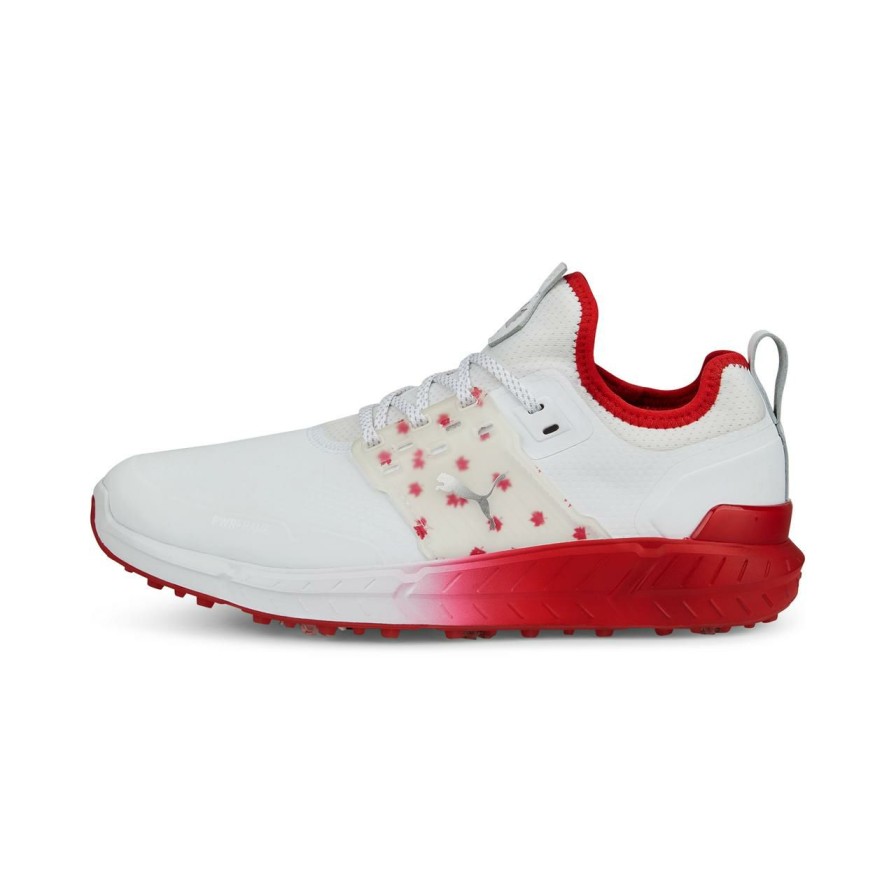 Shoes * | Puma Men'S Ignite Articulate Maple Spiked Golf Shoe White/Red