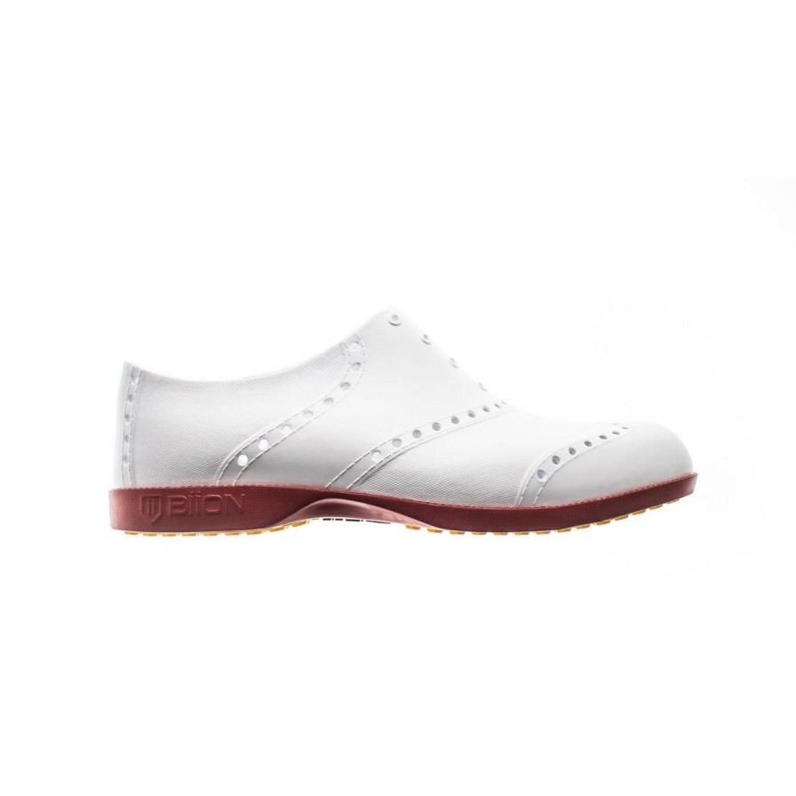 Shoes * | Biion Men'S Oxford Bright Spikeless Shoe White/Red