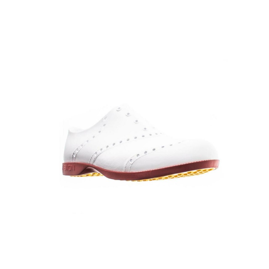 Shoes * | Biion Men'S Oxford Bright Spikeless Shoe White/Red