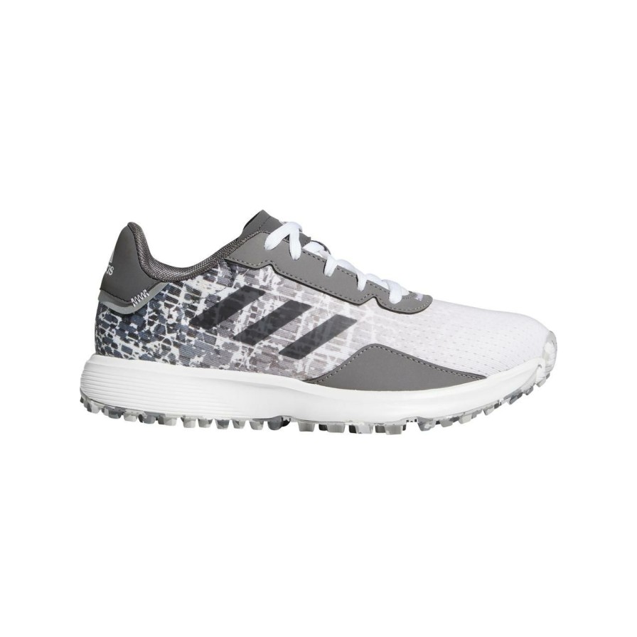 Shoes * | Adidas Junior S2G Spikeless Golf Shoe White/Grey