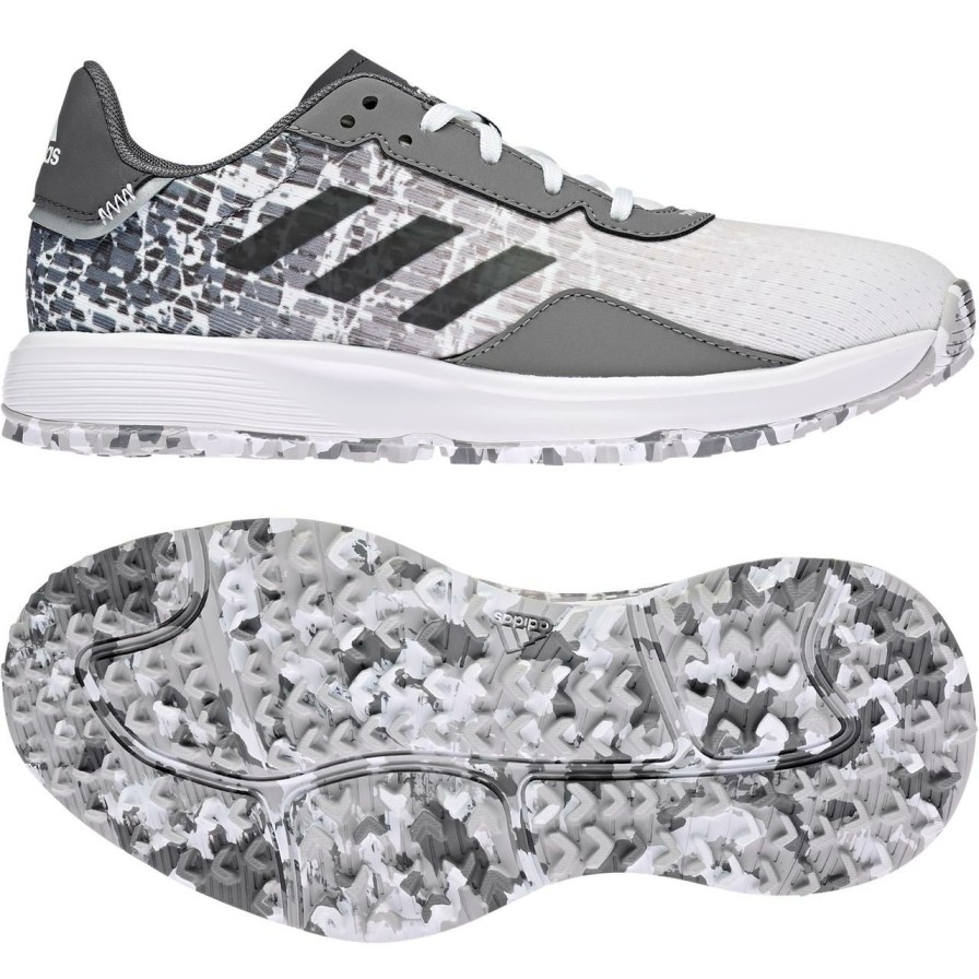 Shoes * | Adidas Junior S2G Spikeless Golf Shoe White/Grey