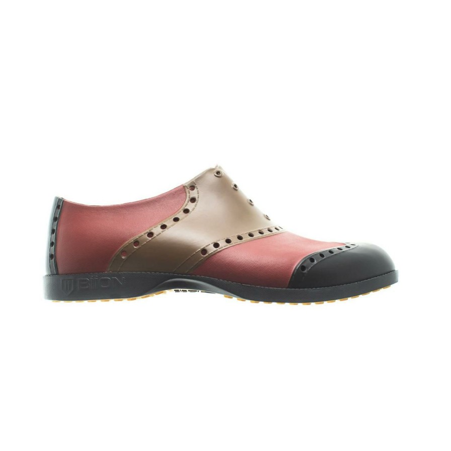 Shoes * | Biion Women'S Oxford Wingtip Spikeless Shoe Brown/Black/Red