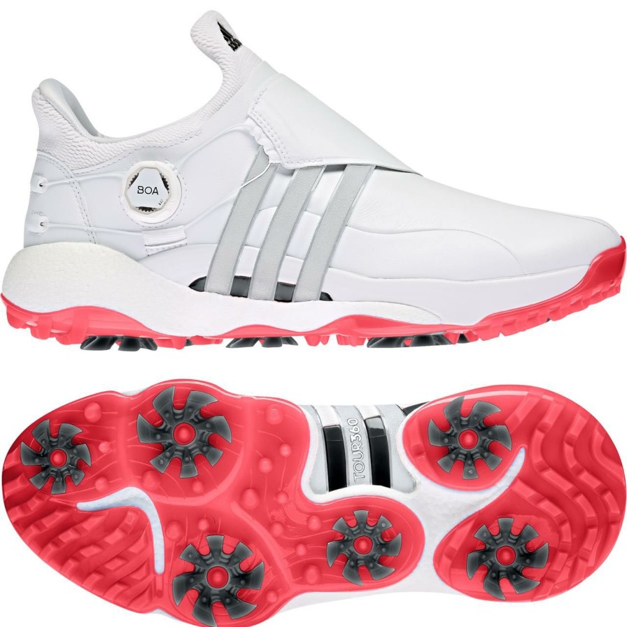 Shoes * | Adidas Men'S Tour360 22 Boa Spiked Golf Shoe White/Red