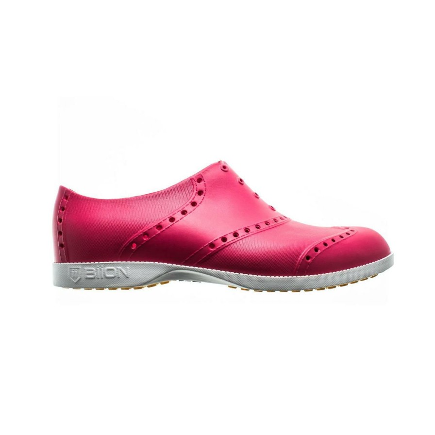 Shoes * | Biion Women'S Oxford Bright Spikeless Shoe Hot Pink/White