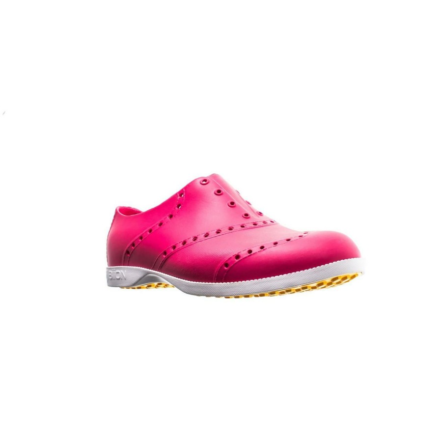 Shoes * | Biion Women'S Oxford Bright Spikeless Shoe Hot Pink/White