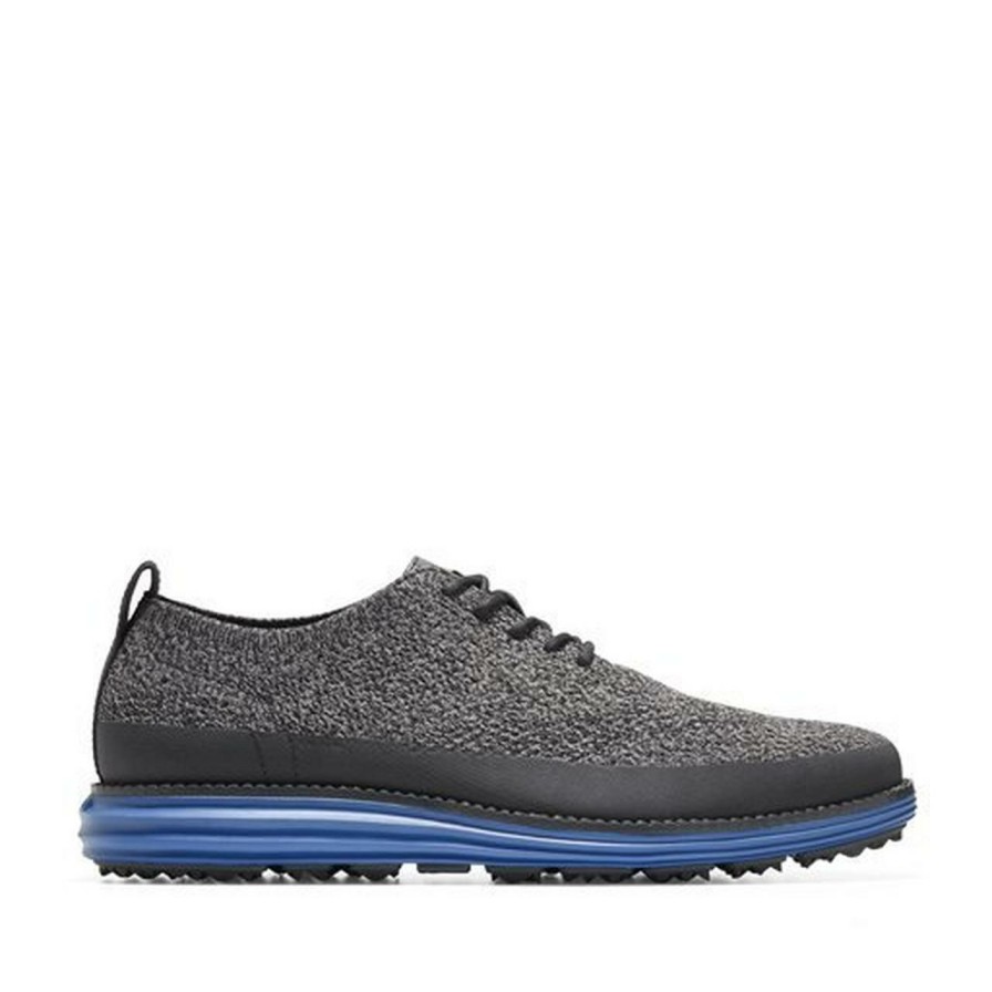 Shoes * | Cole Haan Men'S Original Grand Stichlite Wing Ox Spikeless Golf Shoe Black/Blue