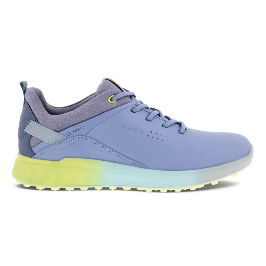 Shoes * | Ecco Women'S S-Three Hybrid Spikeless Golf Shoe- Blue/Yellow