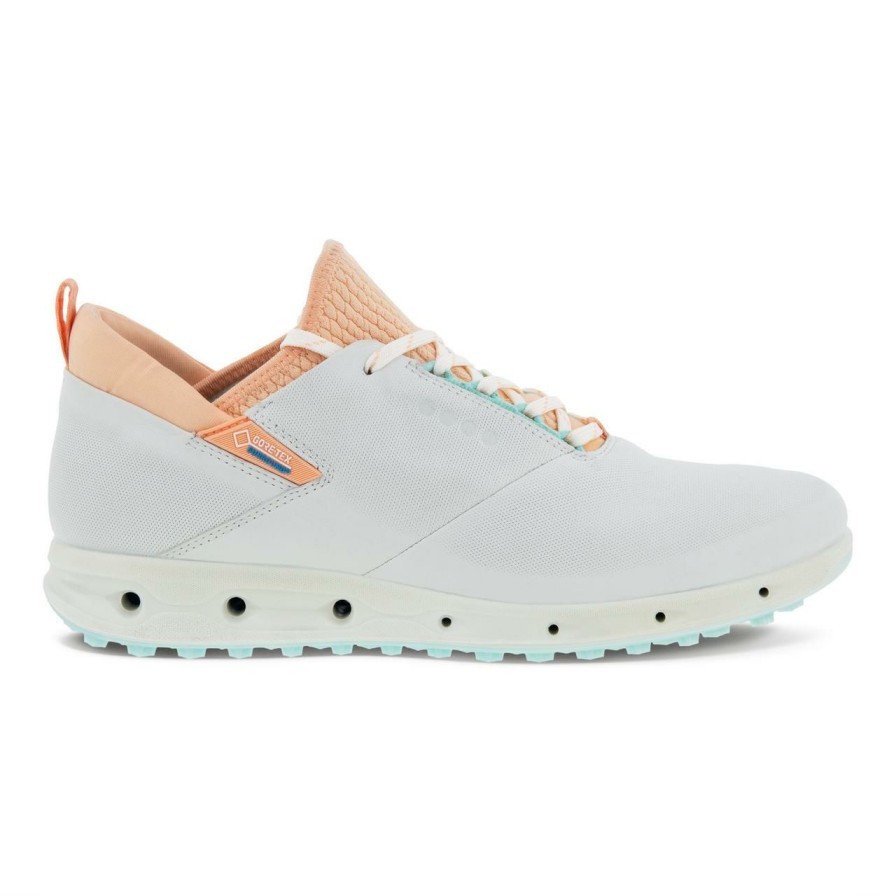 Shoes * | Ecco Women'S Cool Pro Spikeless Golf Shoe White/Orange