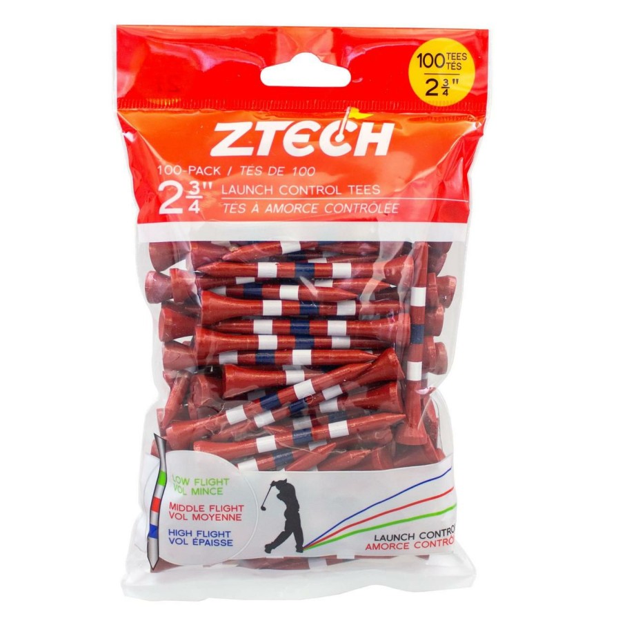 Accessories * | Ztech Red 2 3/4 Inch Tees With White & Blue Stripes (100 Count) Red/White