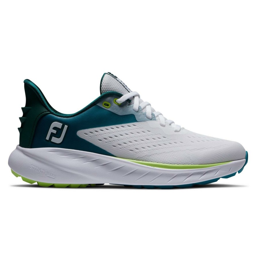 Shoes * | Footjoy Women'S Flex Xp Spikeless Golf Shoe White/Teal