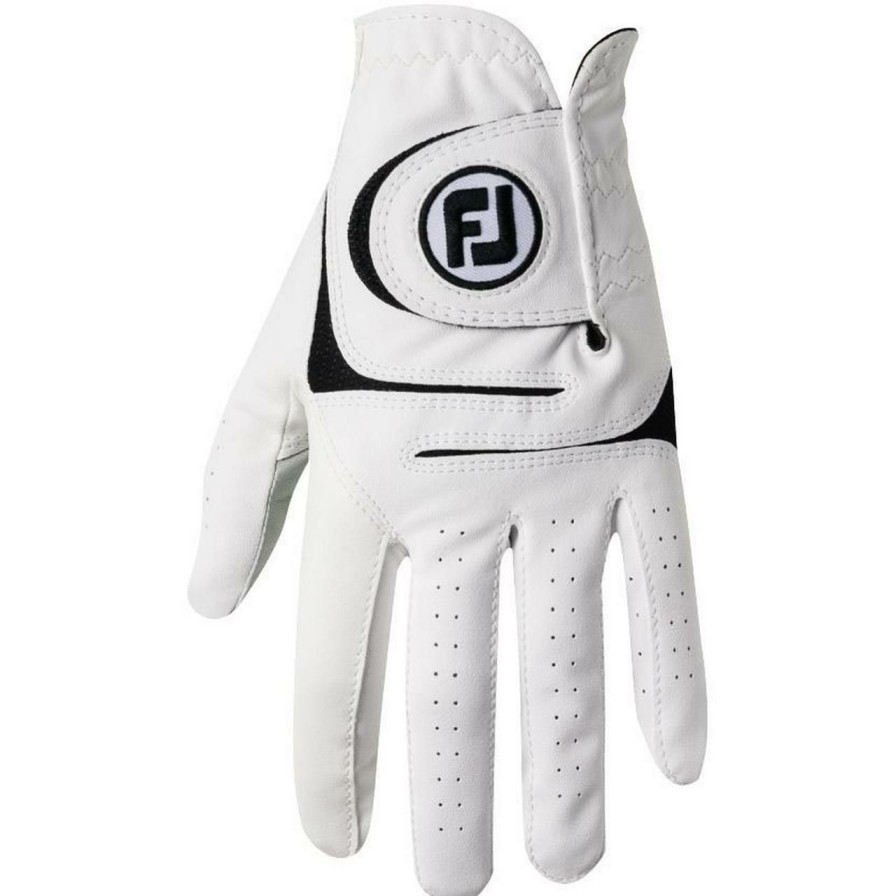 Accessories * | Footjoy Weathersof Mens Golf Glove Wht/Blk