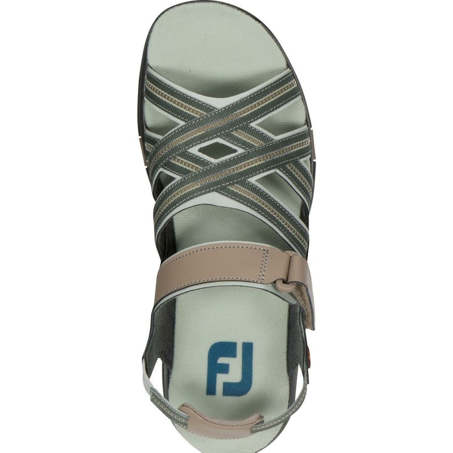 Shoes * | Footjoy Women'S Webbing Spiked Golf Sandal Tan