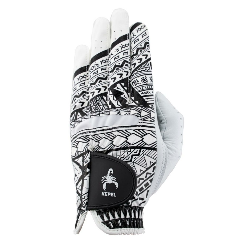 Accessories * | Kepel Golf Men'S Tribal Action Glove Black/White